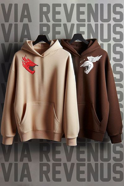 Vordevia Суитшърт Dear Oversize Combination - с принт на мотоциклетна каска