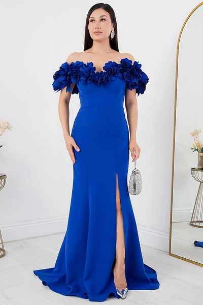 PULLIMM Slit Rose Detailed Dress - Ecr5368