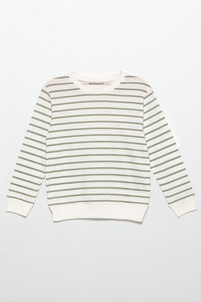 for you kids Green Striped Sweatshirt and Jogger Set