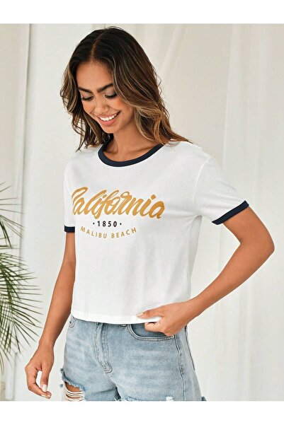 Mood Lab Γυναικείο μπλουζάκι California Printed Crop