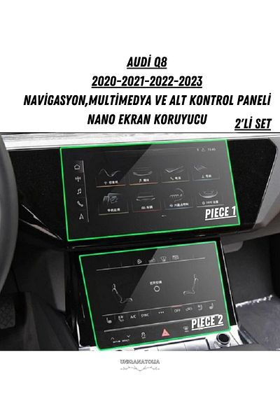 UniqAnatolia Audi Q8 2020-2023 - Multimedia and Lower Control Panel, Nano Screen Protector Compatible
