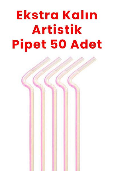 Balkan 50 Pieces of Gusseted Frozen Extra Thick Straws - 10mm Diameter and 30cm Length