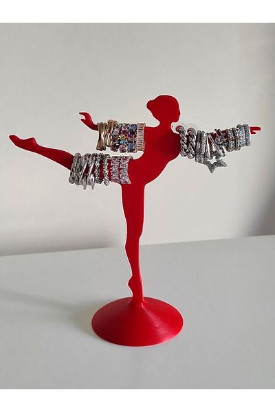 Nerva Design 3D Suport pentru bijuterii cu design decorativ de balerină, organizator, inel/cercei/colier/agățat pentru bijuterii - plastic dur