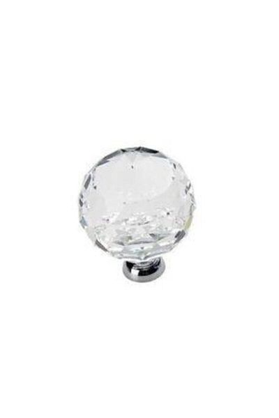 BRK YAPI MARKET Globe Button 30 Mm Chrome - Transparent Crystal Handle