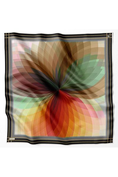 Armine 2024 Spring-Summer Silk Scarf - Tivil Wheel of Fortune Model - 9112D-20