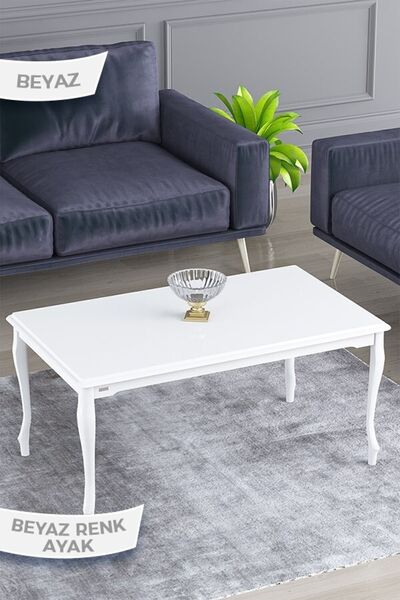 Canisa Roma Serisi, 1.sınıf Mdf Ve Lake Boya, Avangart Orta Sehpa, Beyaz