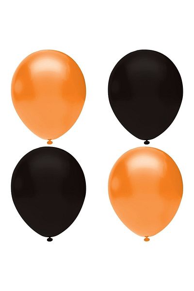 HKNYS Black - Orange Pastel Latex Balloon Helium Compatible - 100 Pieces - Balloon Chain Gift