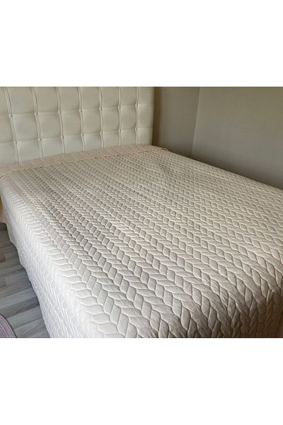GENÇEV HOME COLLECTİONS Laser Quilted Plain Paint Pique - Multi-Purpose, Single, 160X220 Light Yellow Bedspread