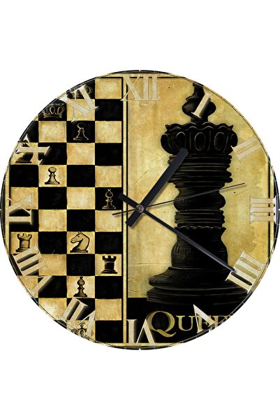 ekart Satranç Temalı Baskılı Duvar Saati