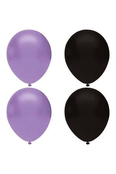 HKNYS Black - Lilac Pastel Latex Balloon Helium Compatible - 5 Pieces