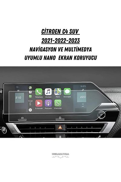 UniqAnatolia Citroen C4 Suv 2021-2023 - 10 Inch Navigation and Multimedia Compatible Nano Screen Protector