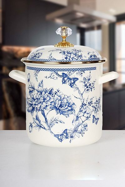 Miss Betty Enamel Asparagus Copper 16 Cm Blue Life