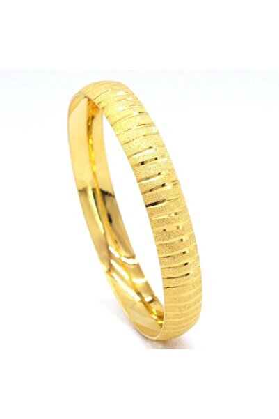 FerizZ 22 Ayar Altın Kaplama İmitasyon Çizgili Bilezik 1 cm BLZ-3005