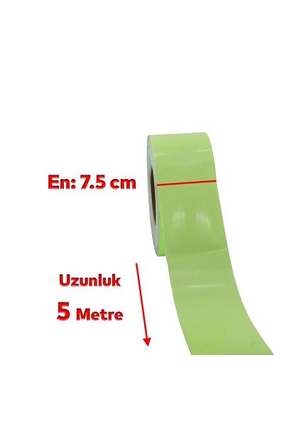 Badem10 Green Reflective Phosphorescent Strip Tape - 7.5 Cm 5 Mt Warning Tape