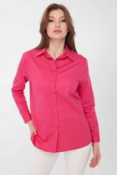 Desen Triko Cămașă lungă Koton de damă fucsia