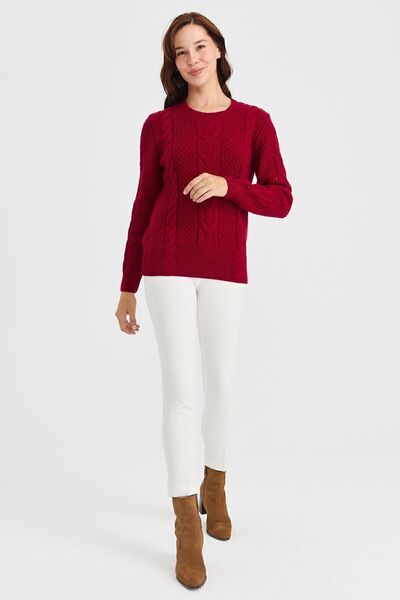 Desen Triko Women's Zero Collar Medium Hair Knitted Wool Sweater V.Rotten