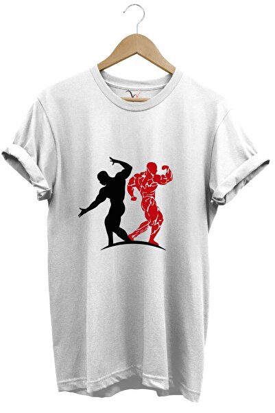WİDİ Μπλουζάκι Sportsman Fitness με στάμπα GYM, κανονική εφαρμογή, 100% βαμβά...