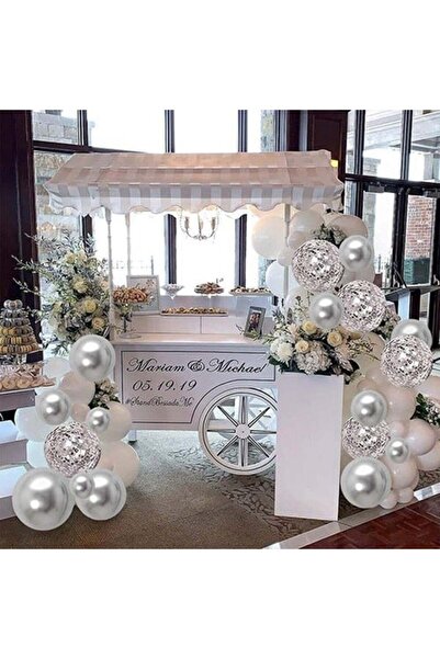 Partioutlet White Silver Confetti Balloon