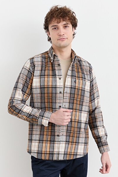 Desen Triko Чоловіча картата зимова сорочка 11