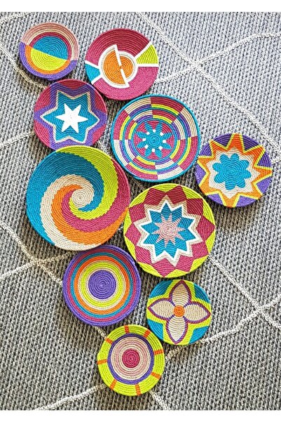 Sarmal Design Renkli Afrikan Duvar Tabagi Seti , Balkon, Yemek Odasi, Bahçe D...