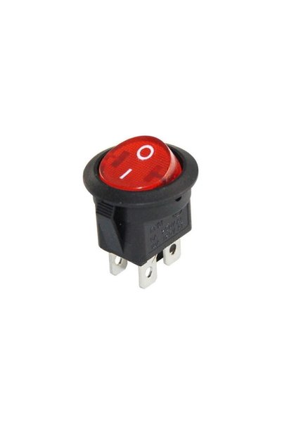 Robocombo DC131 Işıklı ON/OFF Anahtar Yuvarlak 20mm 4 Pin