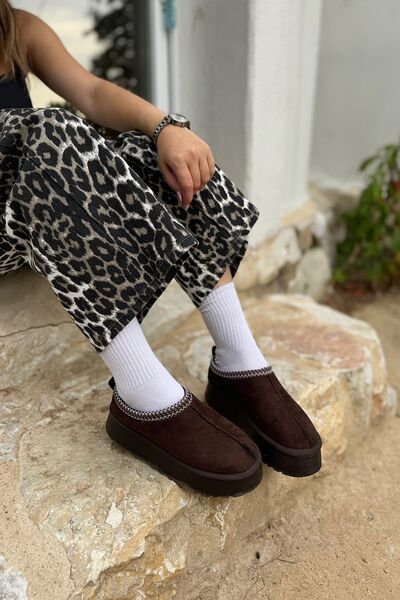 SHOEBELLAS Μπότες Aliza με γούνα σε καφέ καστόρι