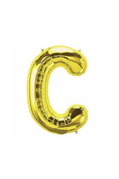 ikm balon Gold Colored Letter C Balloon - Small 35 cm