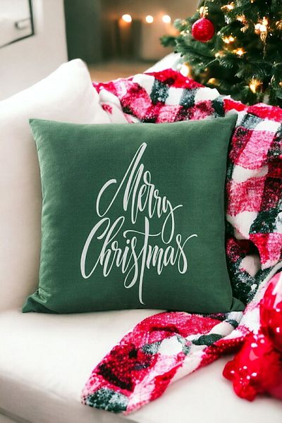 ÖZENEV Green White 43X43 Christmas Contaminating Case Favors
