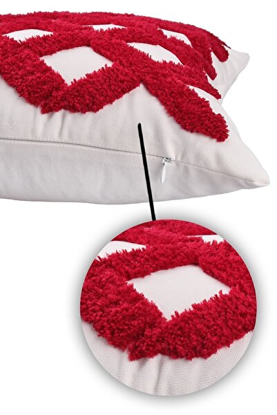 ÖZENEV Punch Design Bohemian Patterned Decorative Throw Pillow Cover 45x45 Cm Ethnic Authentic Poncho