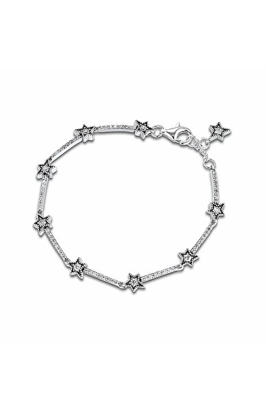 Erer Gümüş Gümüş yıldız model taşlı bileklik