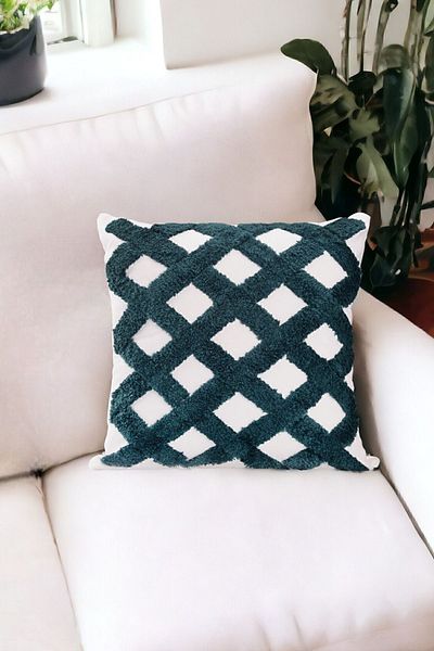 ÖZENEV Punch Design Bohemian Patterned Decorative Throw Pillow Cover 45x45 Cm Ethnic Authentic Poncho
