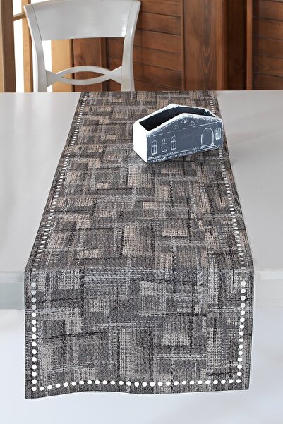 ÖZENEV Evine Özen Antrasit Runner Amerikan Servis Masa Örtüsü 40x140 Cm Veranda-04