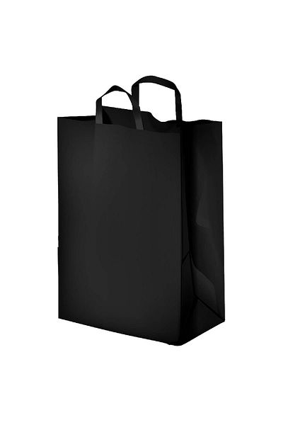Jawad Kbh44 Black Paper Bag With Flat Handle - 44X32X16cm - 10Pcs