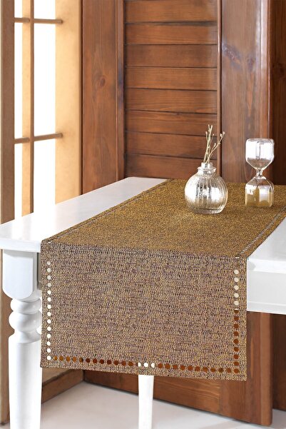 ÖZENEV Sarı Runner Amerikan Servis Masa Örtüsü 40x140 Cm Girit-06