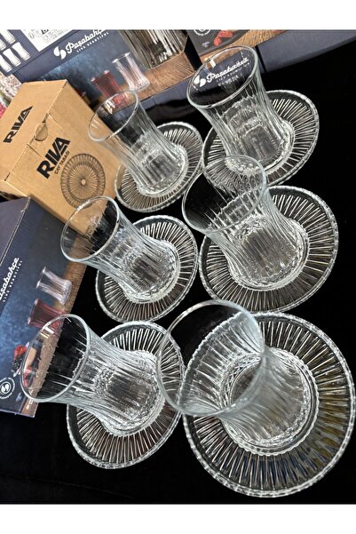 DİBA AVM Elysia Çay Bardağı PAŞABAHCE  Çay Takımı Seti 12 Parça RİVA Çay Taba...