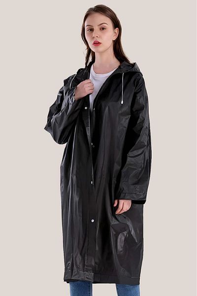 isgstore Main Shop 1 τεμάχιο γυναικείο αντηλιακό με κουκούλα Eva Black Raincoat M-2532