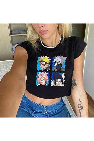 Le Savu أنيمي ناروتو مطبوعة باللون الأسود