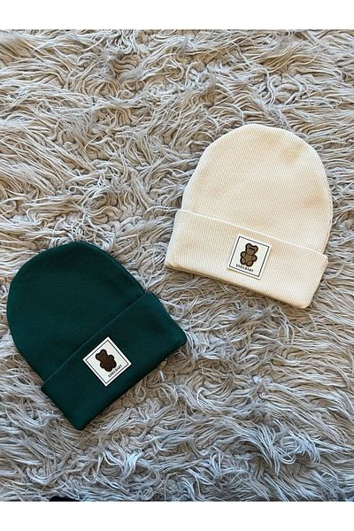 enes baby Flexible Ribbed - Pack of 2 Bear Beret