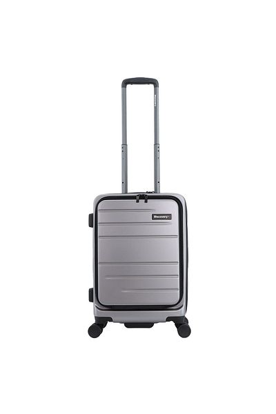 Discovery Patrol 20" Carry-On, TSA Lock, Front Laptop, 4 Double Wheels, Silver