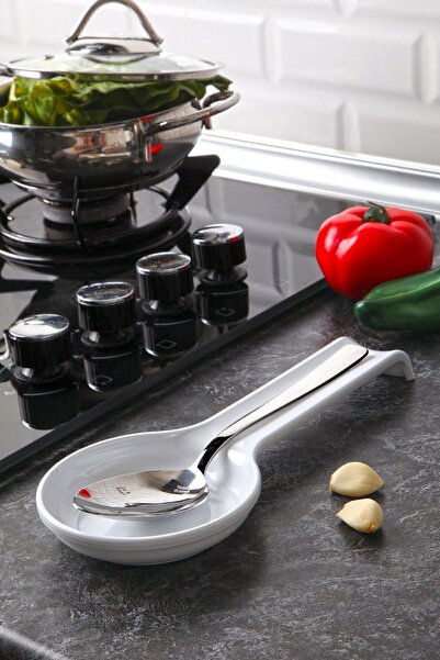 ECO KİTCHEN Kaşık Altlığı - Yatay Kaşıklık Kepçe Altı Beyaz Sert Plastik %100...