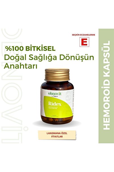 Obnovit Ridex Hemoroid1 (BASUR1) Kapsül %100 Bitkisel Içerikli 60’lı Kapsül