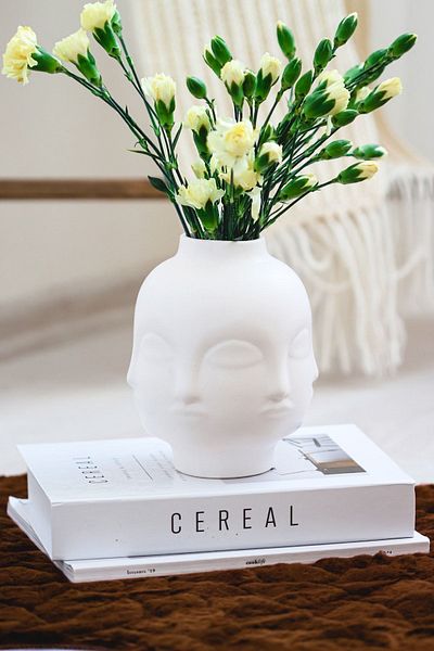 Beige & Stone All in Face Vase Decorative Object