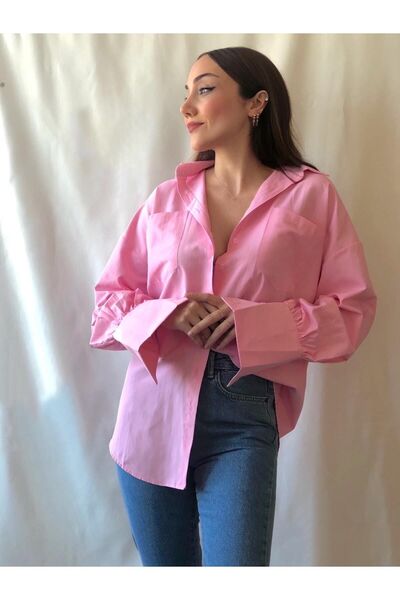 korsecenter Pembe Poplin Gömlek