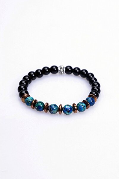 Nelleovana سوار من الحجر الطبيعي من أزوريت أونيكس