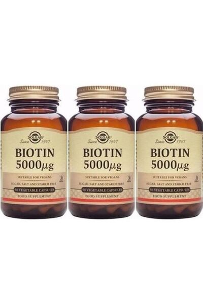 Solgar Biotin 5000 Mcg 50 Capsules 3 Pieces