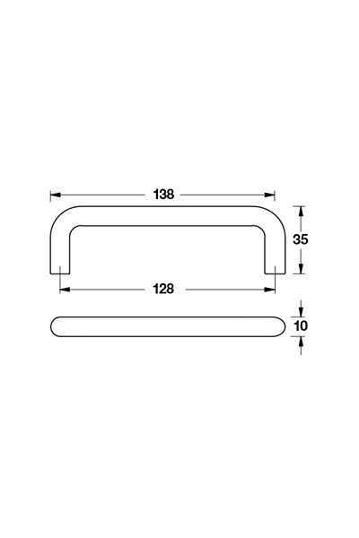 Hafele Ryan Handle Black Color 128mm Pack of 2