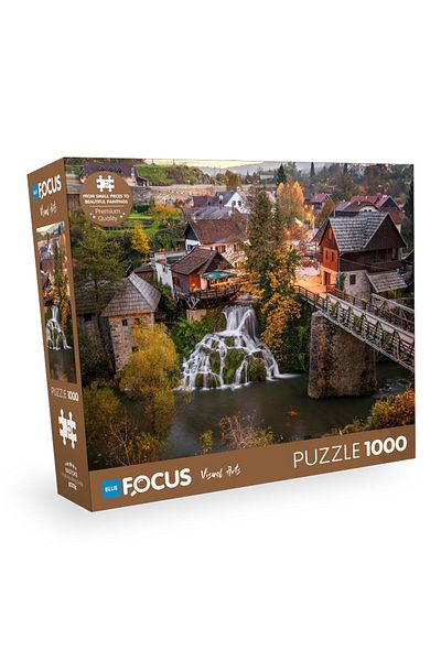 Blue Focus 1000 Piece Puzzle - Rastoke Design