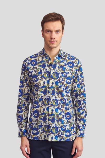 Paşahan Linen Patterned Men's Shirt
