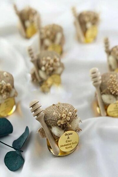 Genel Markalar 10 Adet Hediyelik Bal Kavanozu Nikah Şekeri Nikah Söz Nişan Dü...