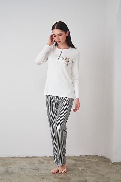 PJS 24505 Γυναικείο Σετ Πιτζάμες Ριγέ Πατιλέτα